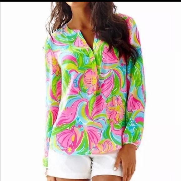 Lilly Pulitzer Tops - Lilly Pulitzer Stacey So A Peeling Silk XS